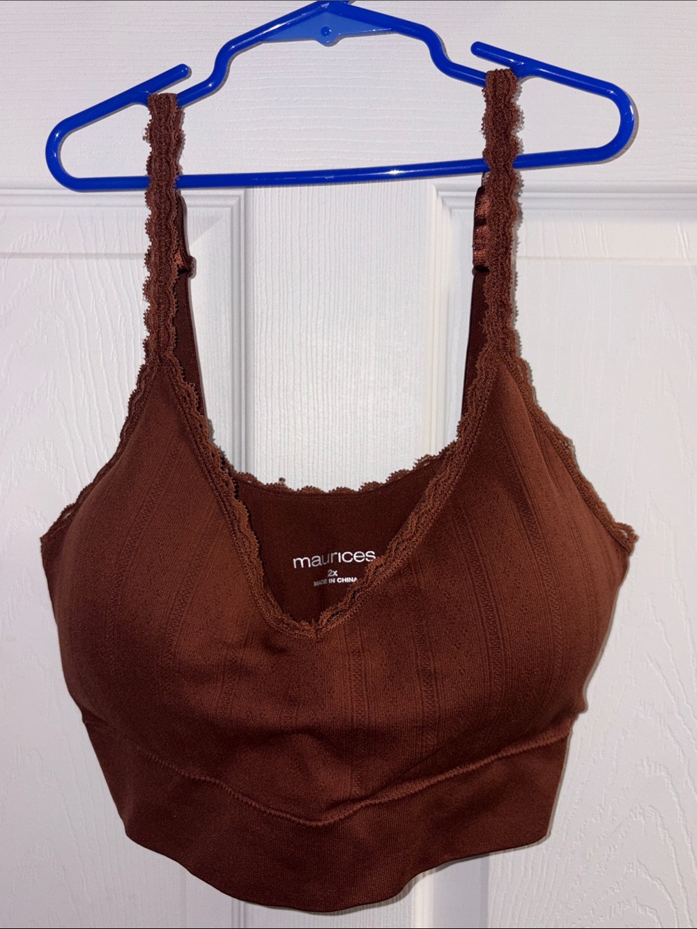 Maurices Chocolate Brown Lace-Edge Bralette